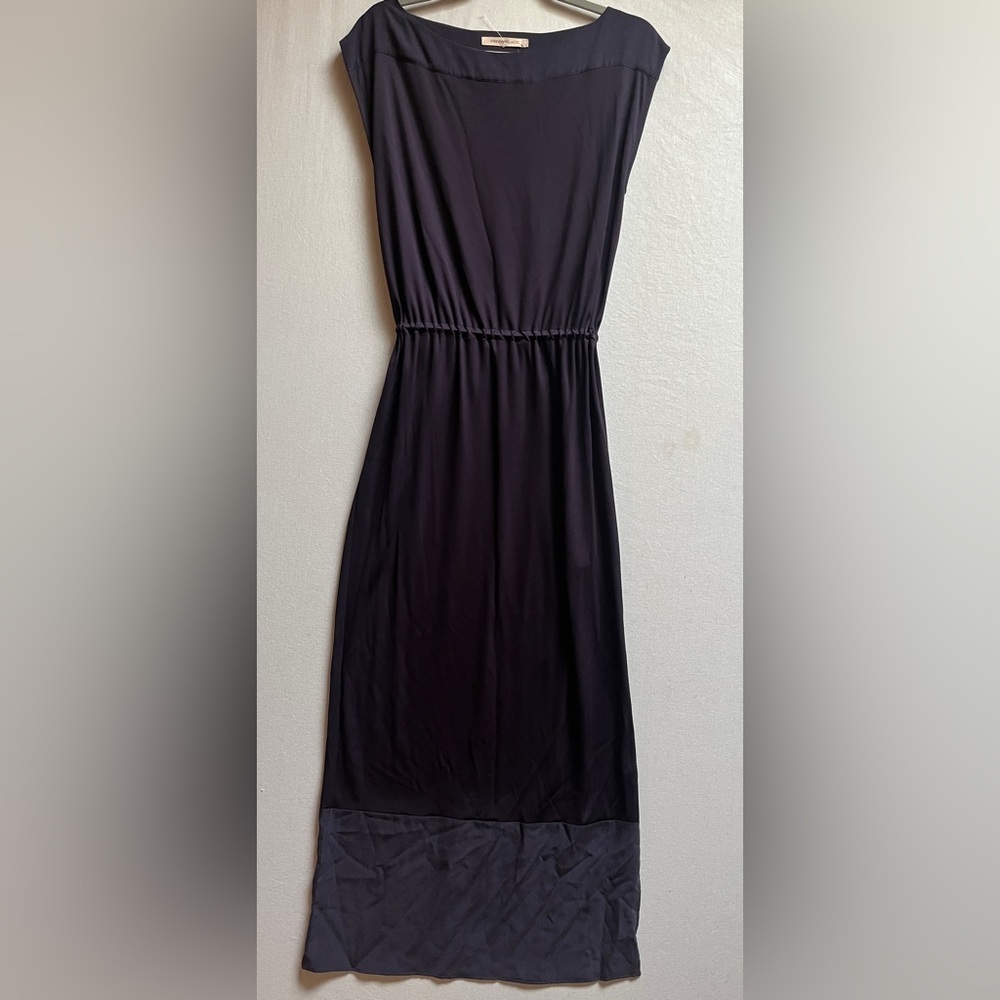 Penny black Maxi Dress V-Back Silk Hem Drawstring Waist Size M